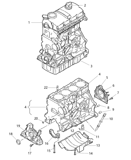 2007 Jeep Compass Engine-Long Block Diagram for RX034258AC