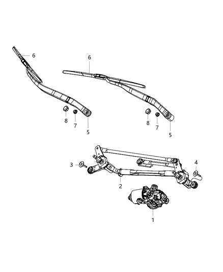 2016 Dodge Dart Motor-Windshield WIPER Diagram for 68156259AB