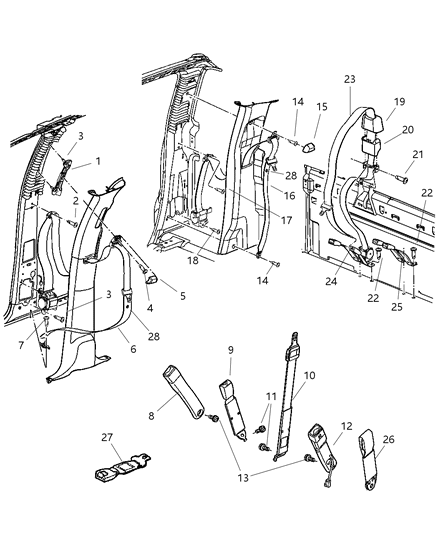 2003 Dodge Ram 1500 Beltassy-Frontouter Diagram for 5JK141L8AA