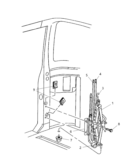 1999 Dodge Ram Van Jack & Storage Diagram