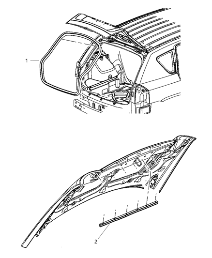 2007 Jeep Compass Liftgate & Hood Weatherstrips & Seals Diagram