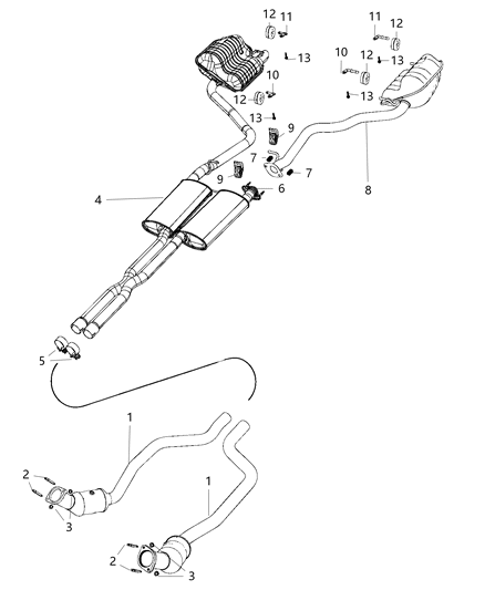 2020 Dodge Charger MUFFLER-Exhaust Diagram for 68271453AB