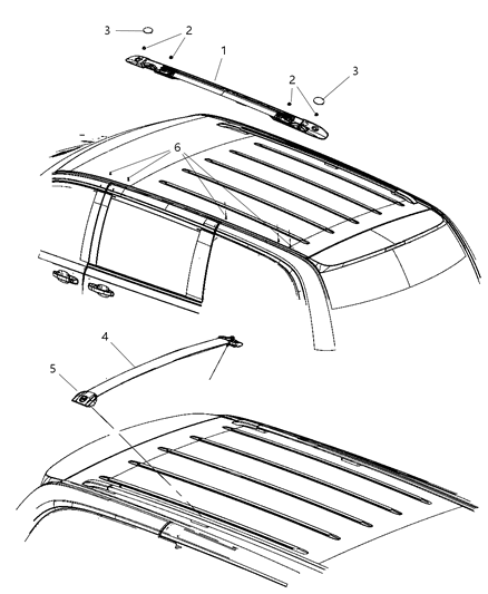 2014 Ram C/V Roof Rack Diagram