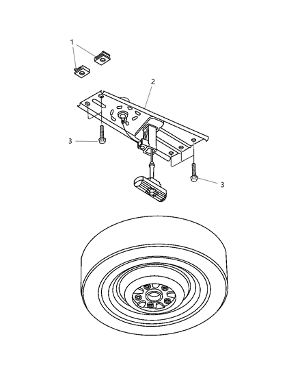 1998 Dodge Grand Caravan Spare Wheel, Underbody Mounting Diagram