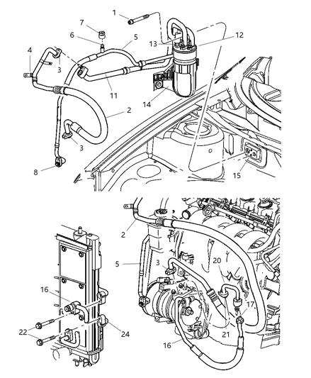 2003 Dodge Neon Line-A/C Liquid Diagram for 5101789AA