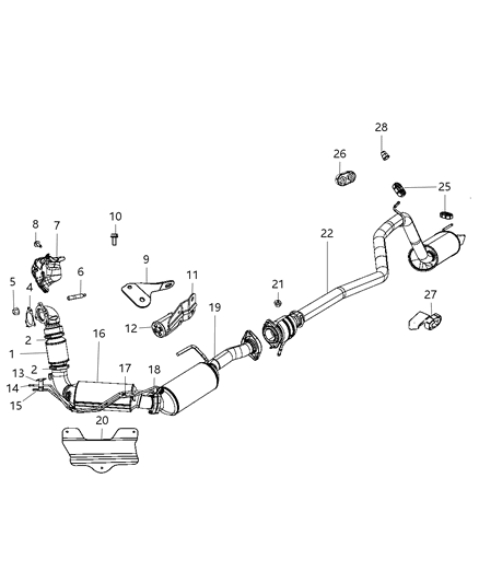 2008 Jeep Grand Cherokee Exhaust System Diagram 1