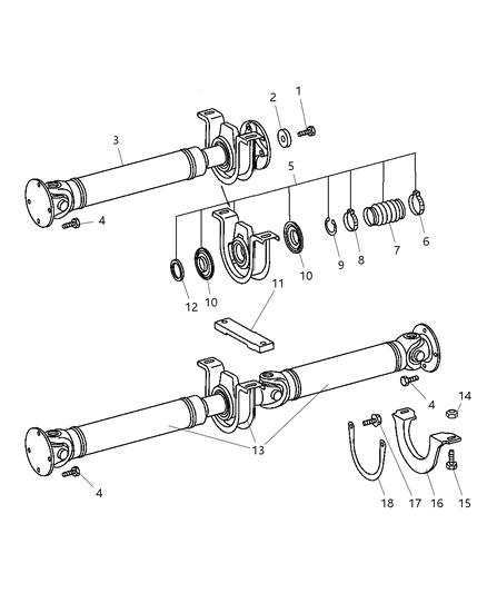 2004 Dodge Sprinter 2500 Propeller Shaft - Rear Diagram 2