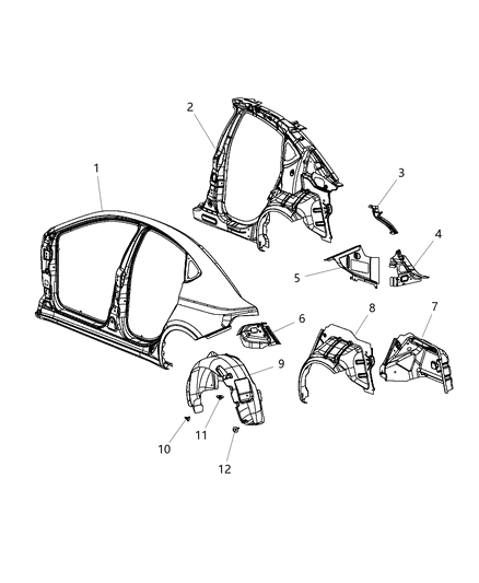 2012 Dodge Dart Rear Quarter Panel Diagram