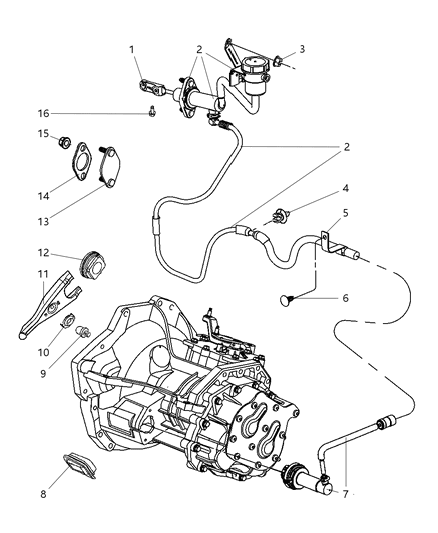 2004 Dodge Neon Linkage, Clutch Diagram 2