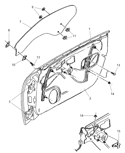 2001 Chrysler Prowler RETAINER-Door Glass Diagram for 4815350AB