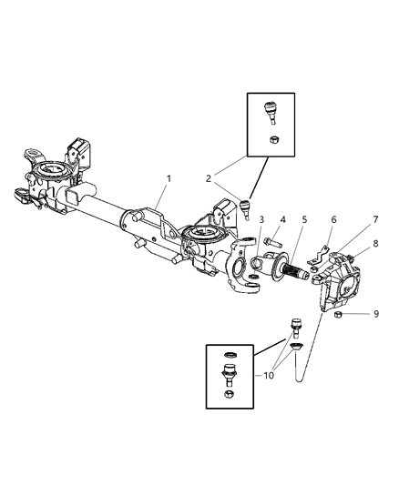 2007 Dodge Ram 3500 Cab Chassis Axle Housing, Front Diagram 1