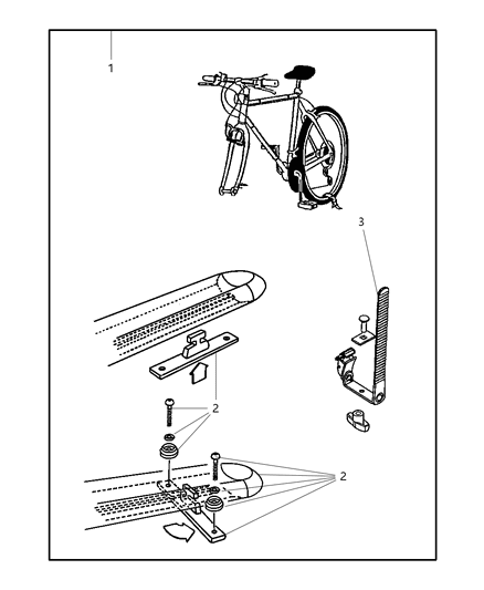 2005 Chrysler Town & Country Bike Carrier Roof - Fork Mount Diagram