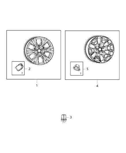 2018 Ram 1500 Wheel Diagram for 5YR772D5AA