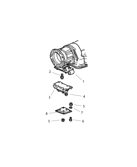 2001 Jeep Wrangler Engine Mounting, Rear Diagram 1