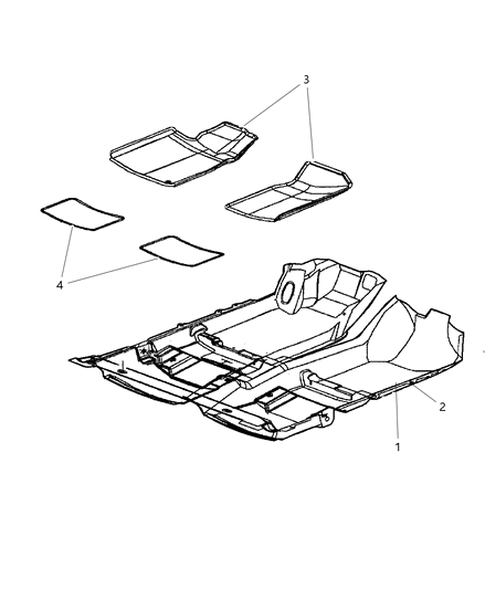 2001 Chrysler 300M Carpet & Floor Mats Diagram