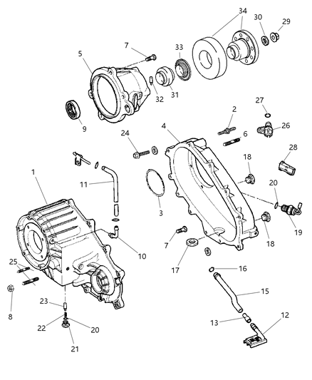 2003 Jeep Wrangler Case , Transfer & Related Parts Diagram 3