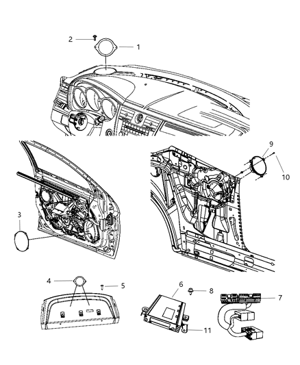 2011 Dodge Avenger Speakers & Amplifier Diagram