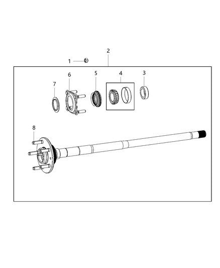 2020 Jeep Wrangler Axle Rear Shaft Right Diagram for 68401382AA