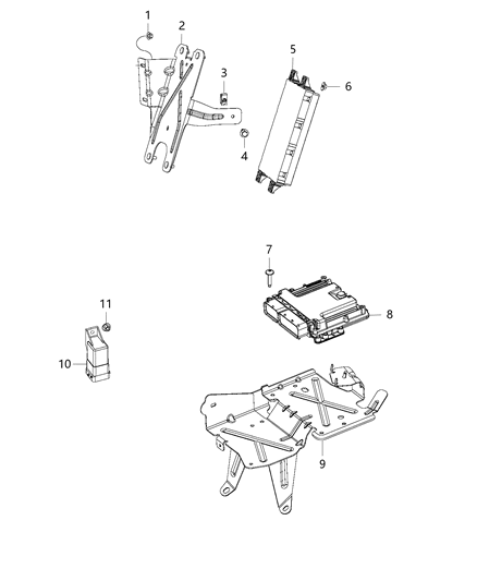 2016 Ram 1500 Modules, Engine Compartment Diagram 1