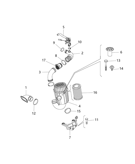 2020 Ram ProMaster 1500 Air Cleaner Diagram 1