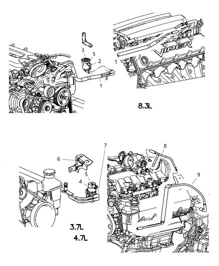 2006 Dodge Ram 1500 Emission Control Vacuum Harness Diagram