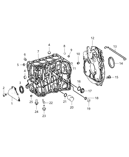 2012 Dodge Caliber Cylinder Block & Hardware Diagram 2