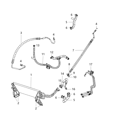 2020 Ram 3500 Hose-Power Steering Pressure Diagram for 68359768AD