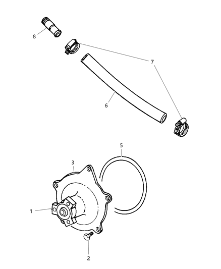 1997 Dodge Grand Caravan Water Pump & Related Parts Diagram 2