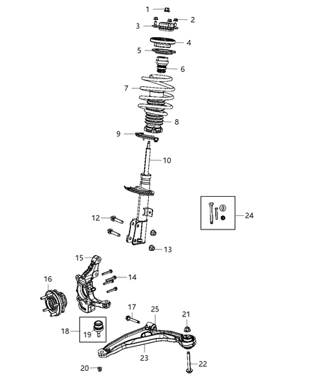 2013 Chrysler 200 STRUT-FRONTSUSPENSION Diagram for 68186493AA