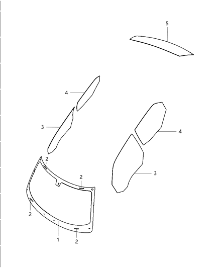 2017 Chrysler 300 Glass, Glass Hardware & Interior Mirror Diagram