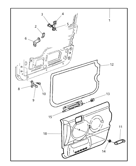 2001 Jeep Wrangler Panel-Door Trim Diagram for 5DY67LAZAC