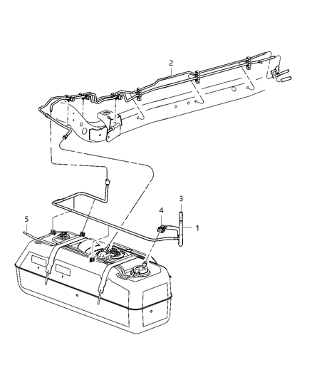 2005 Jeep Wrangler Hose-Fuel Supply And Vapor Line Diagram for 52059587AD