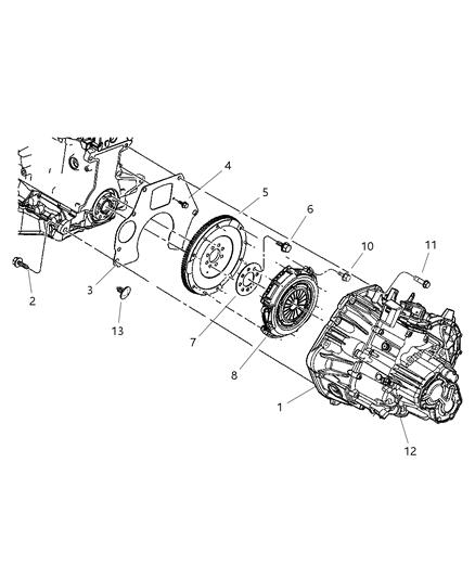 2007 Chrysler PT Cruiser Case , Transaxle & Related Parts Diagram 2