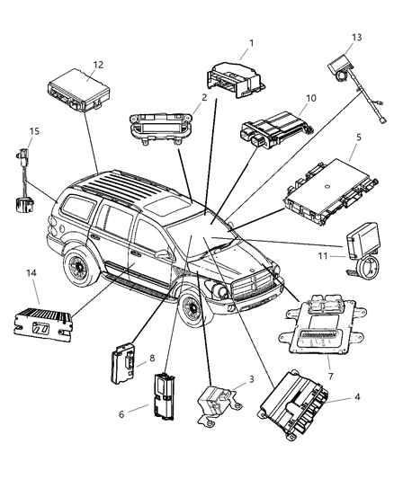 2007 Chrysler Aspen OCCUPANT Restraint Module Diagram for 4896158AA
