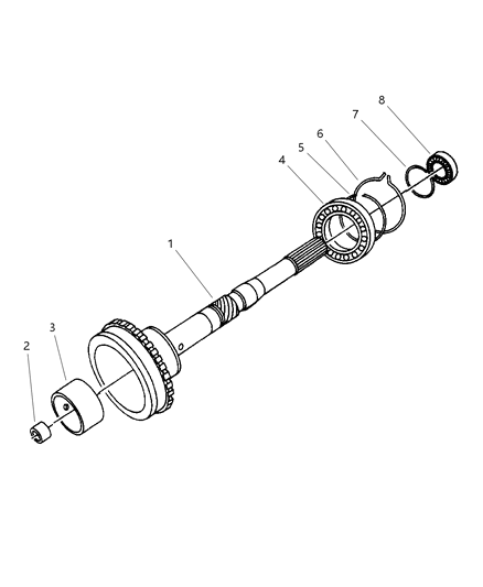 1998 Dodge Ram 2500 Quad & Club Cab Output Shaft Diagram 2