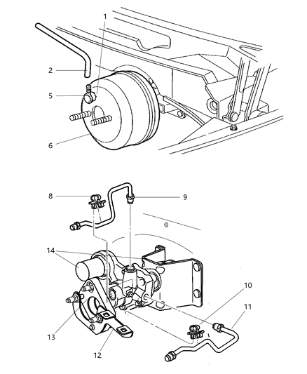 2000 Dodge Ram 2500 Regular Cab Booster - Power Brake & Hydro Diagram