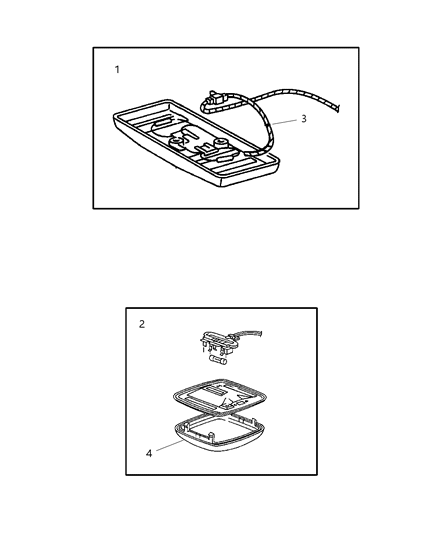 2000 Chrysler Cirrus Lamps - Cargo, Dome, Courtesy & Trunk Diagram