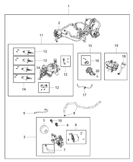 2014 Ram ProMaster 2500 Control Module Serviceable Parts Diagram