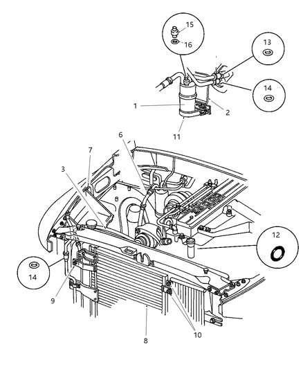 2000 Dodge Ram 1500 Quad & Club Cab Plumbing - A/C Diagram 2