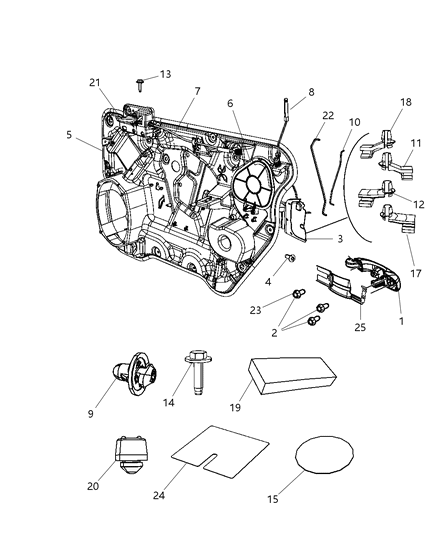 2009 Dodge Journey Handle-Exterior Door Diagram for 1EE55DA4AC