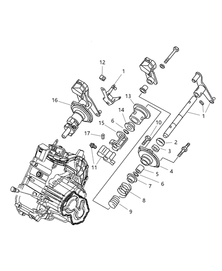 2007 Chrysler PT Cruiser Fork & Rails Diagram 1