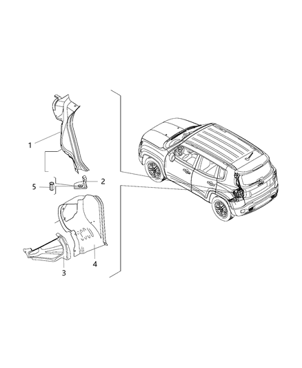 2019 Jeep Renegade Channel-LIFTGATE Opening Diagram for 68369930AA