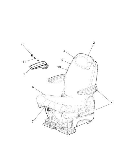 2008 Dodge Grand Caravan Rear Seat - Quad Diagram 2