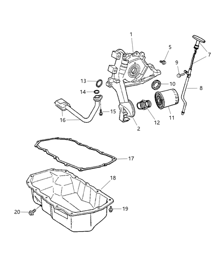 2006 Jeep Wrangler Indicator-Engine Oil Level Diagram for 53010494AD