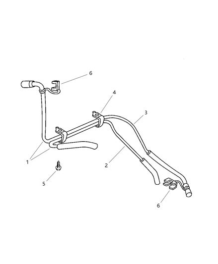 1997 Jeep Wrangler Fuel Lines, Front Diagram 1