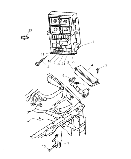 1999 Chrysler Town & Country Cover-Power Distribution Center Diagram for 4707886AA