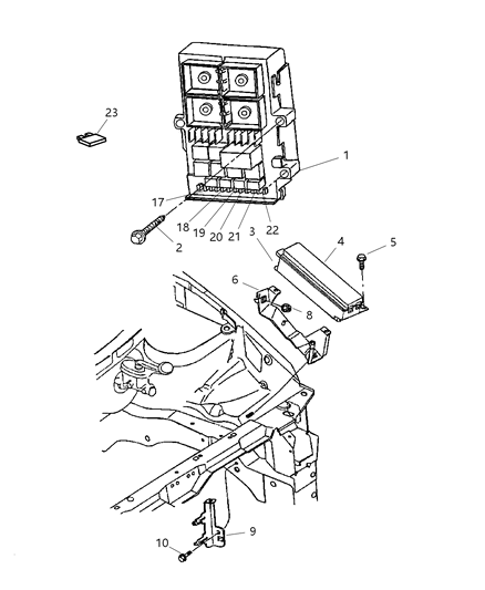 1999 Dodge Caravan Relays - Power Distribution Center - Junction Block Diagram