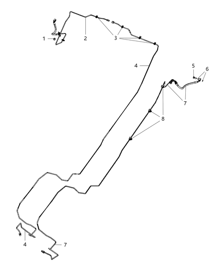 2011 Dodge Nitro Brake Tubes & Hoses, Rear Diagram