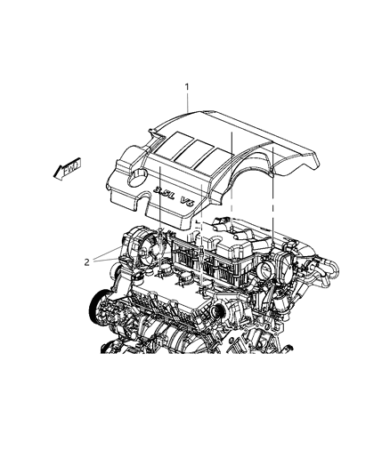 2010 Dodge Journey Engine Cover & Related Parts Diagram 5