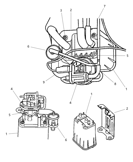 2001 Chrysler Prowler Vacuum Canister Diagram